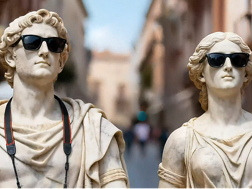 雕像的爆冷圣诞：当古典遇上毛线狂欢