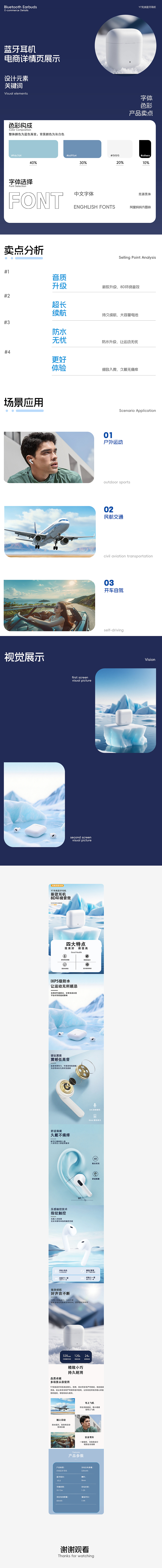 蓝牙耳机电商详情页