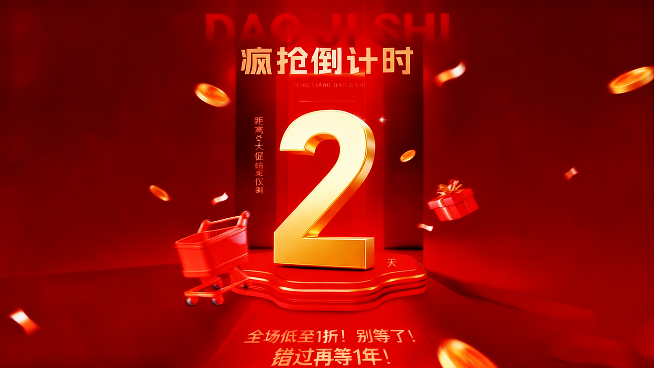 疯抢倒计时电商海报