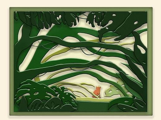 剪纸风插画尝试