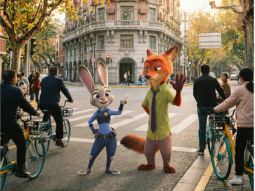 AI教程，让朱迪和尼克出现在任意显示场景