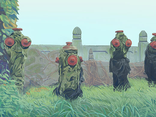 穿“吉利服”的消防栓