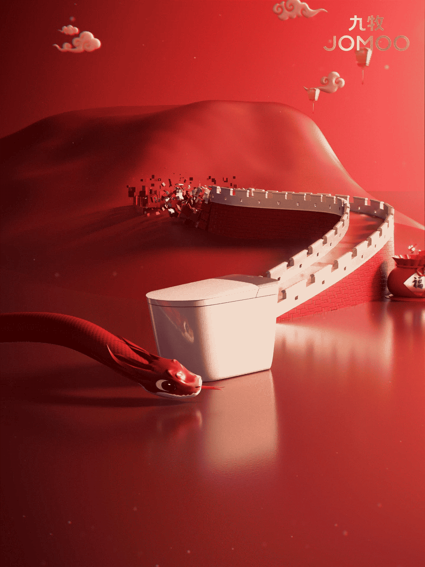 C4D作品九牧厨卫蛇年新春贺岁片三维CG动画制作案例