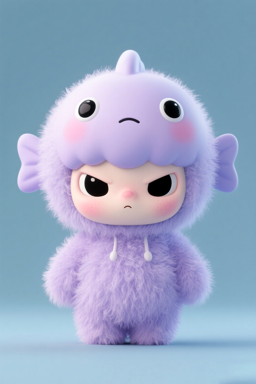 泡泡玛特风格毛茸造型人物