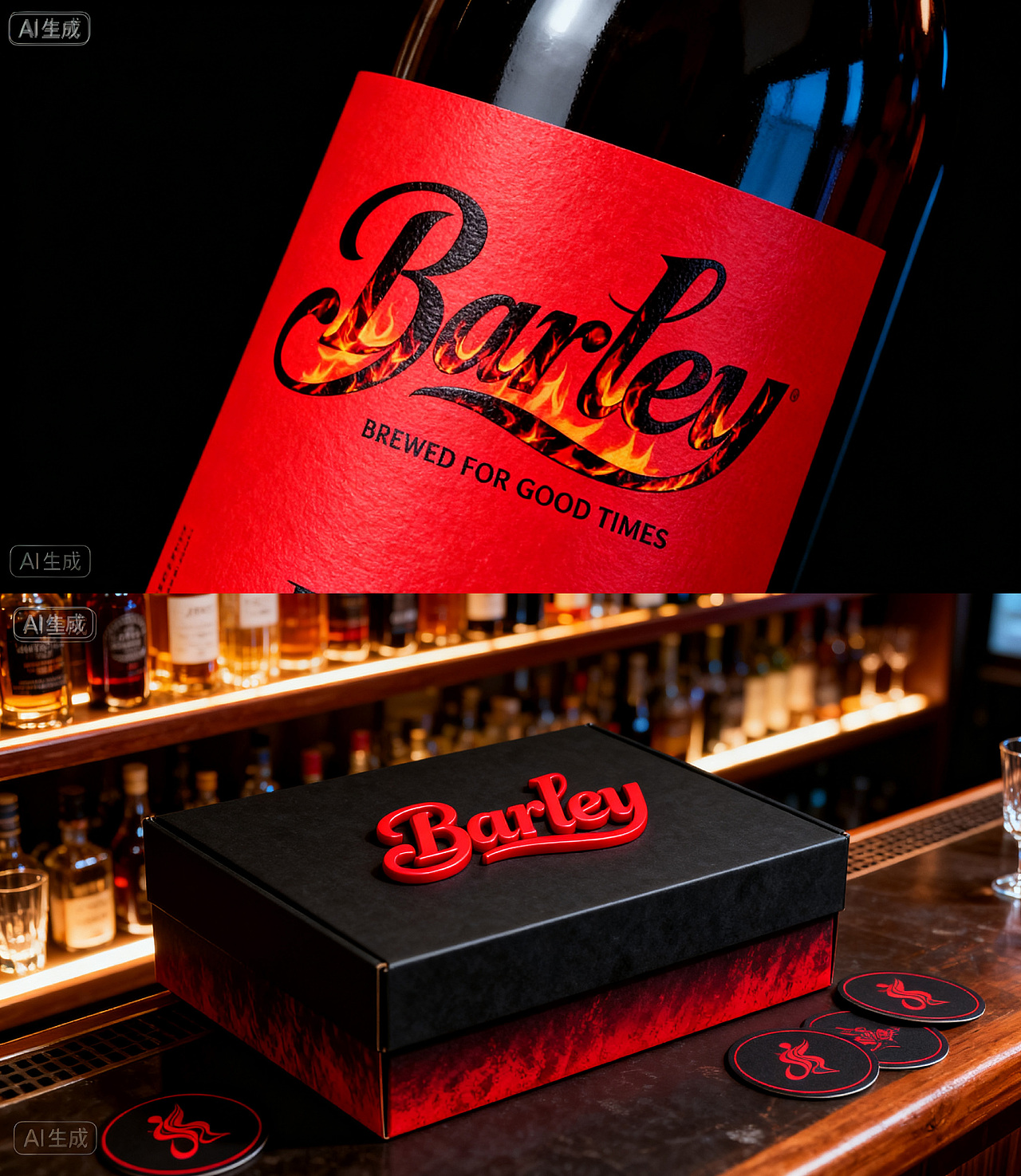 AIGC-酒吧品牌設(shè)計【Barley】（圖ZMzk5NDYyNjE2） - AI作品 - 站酷設(shè)計師鐘小藝原創(chuàng)素材 - 站酷ZCOOL