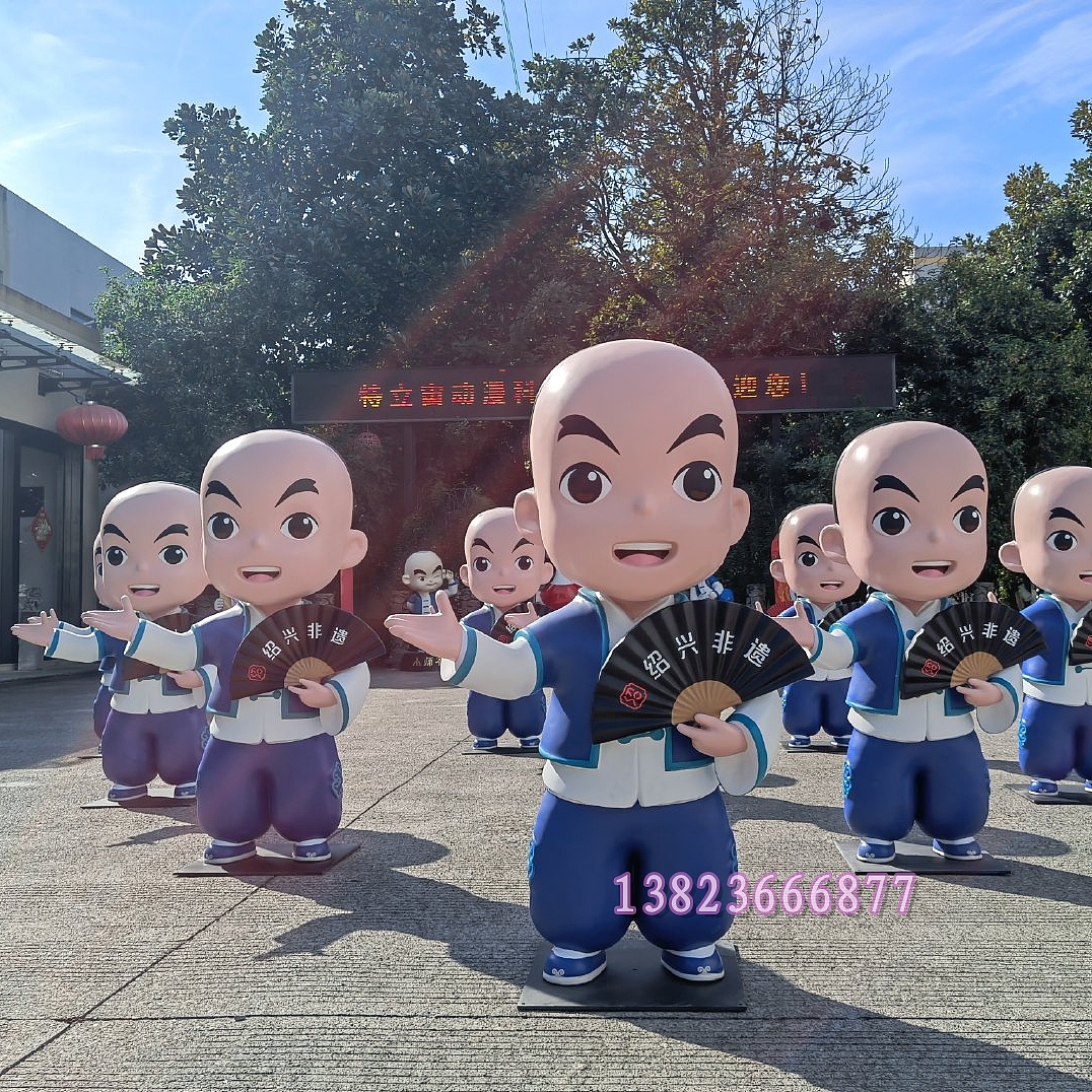 武馆武术人物影视城IP道具卡通玻璃钢黄飞鸿公仔雕塑