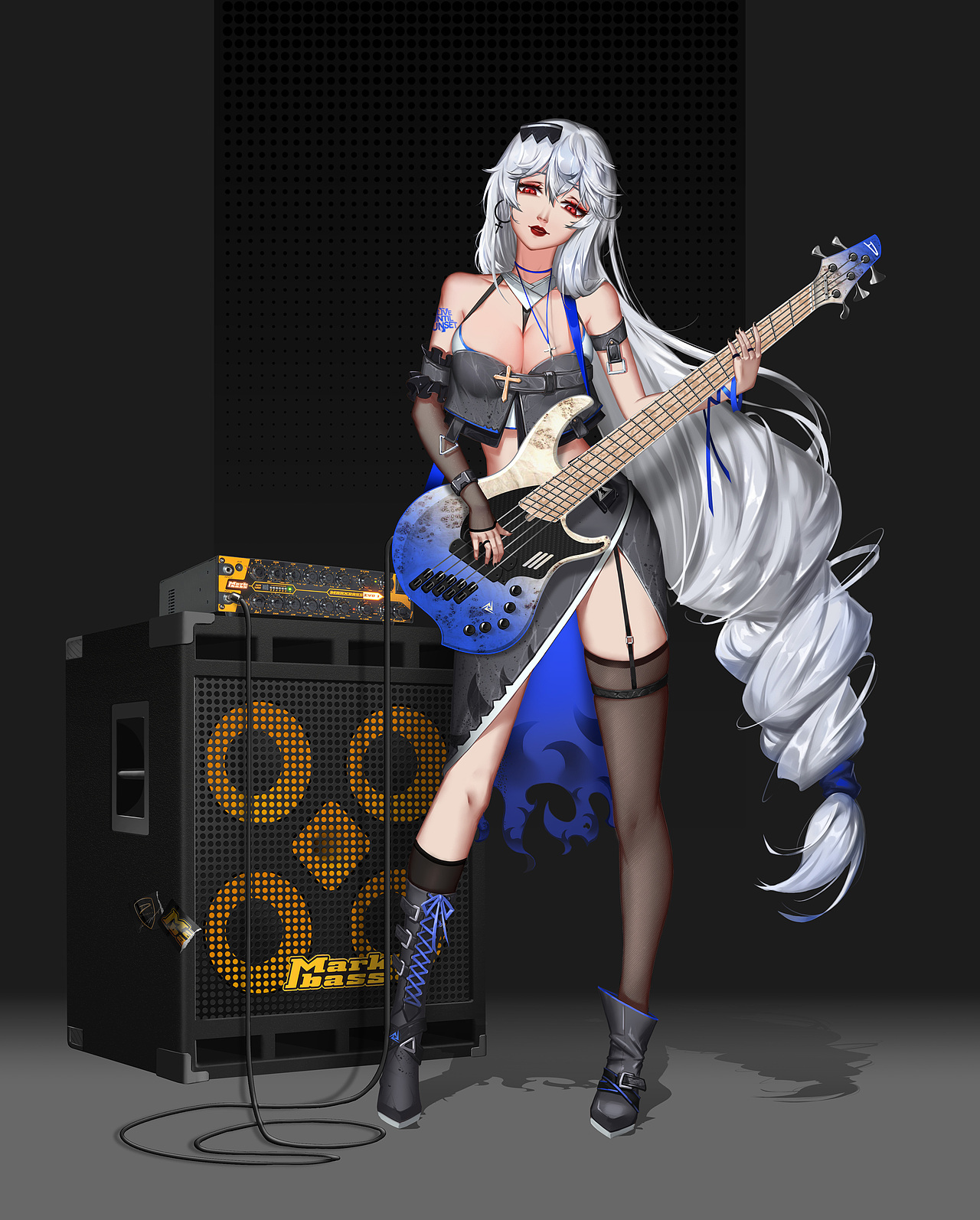 摇滚幽灵鲨·贝斯手（图ZMzk5NDc1Mjgw） - 游戏原画 - 站酷设计师南屿幸原创素材 - 站酷ZCOOL