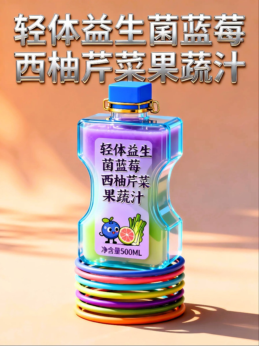 轻体益生菌蓝莓西柚芹菜果蔬汁