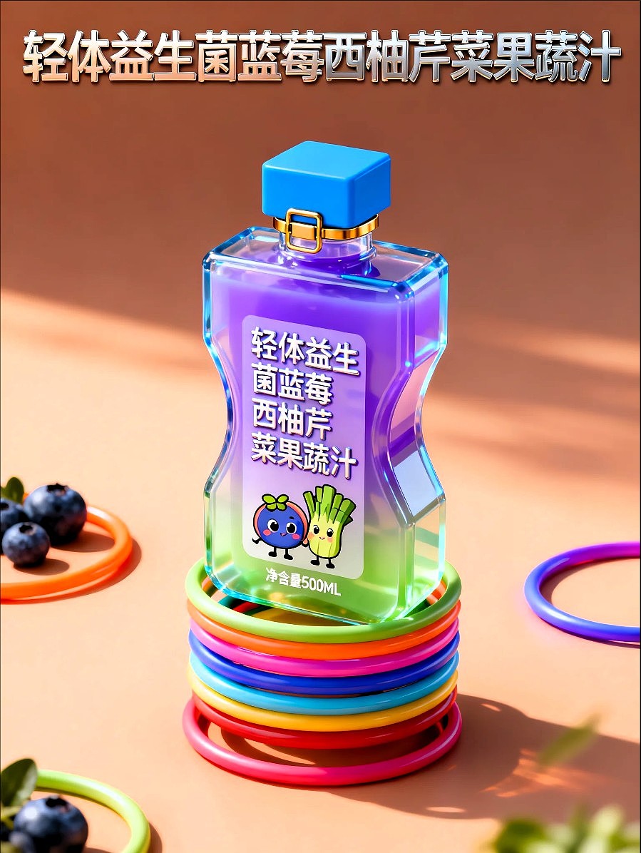轻体益生菌蓝莓西柚芹菜果蔬汁