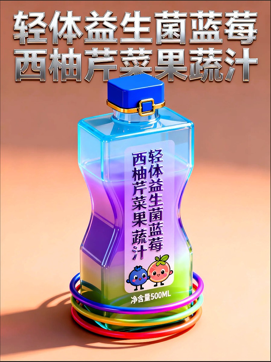 轻体益生菌蓝莓西柚芹菜果蔬汁