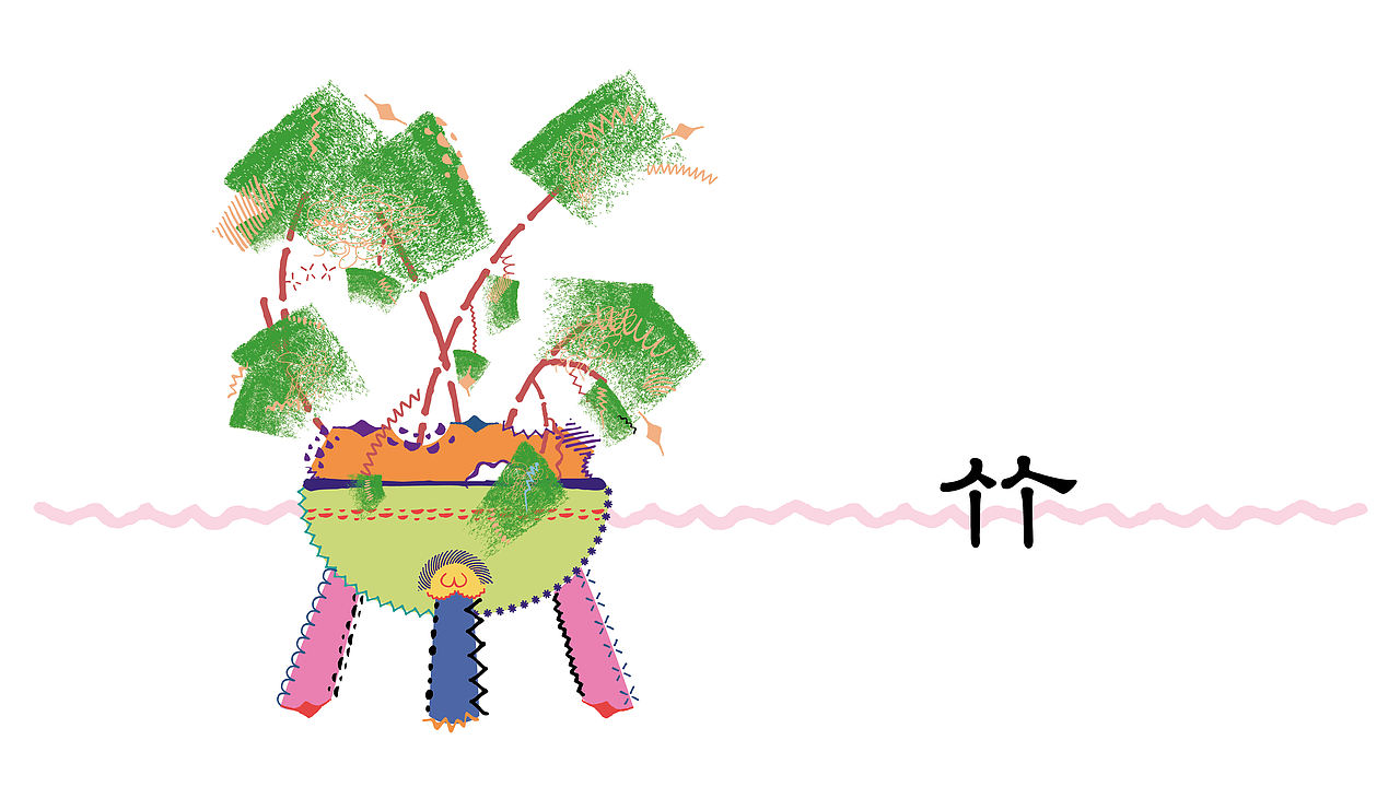 中式电子迷幻插画—摇滚花园（图ZMzk5NDgzMTI4） - 艺术插画 - 站酷设计师曹天望原创素材 - 站酷ZCOOL