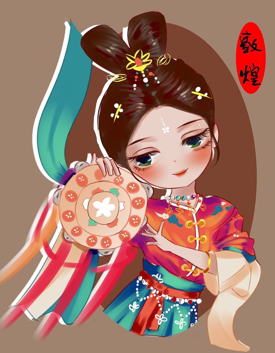 敦煌（图ZMzk5NDkzMDgw） - 艺术插画 - 站酷设计师夏京珊原创素材 - 站酷ZCOOL