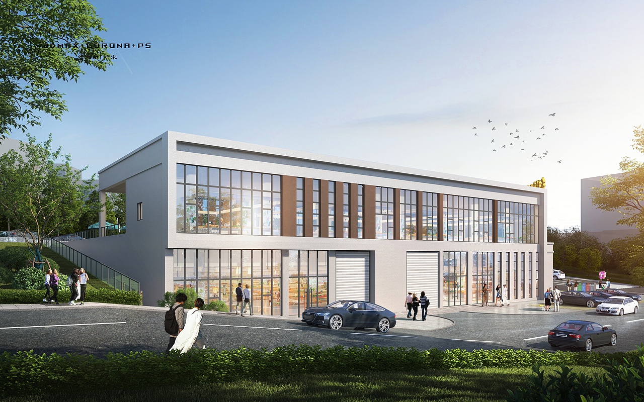 室外项目丨鼎山农贸市场鸟瞰图+透视图——