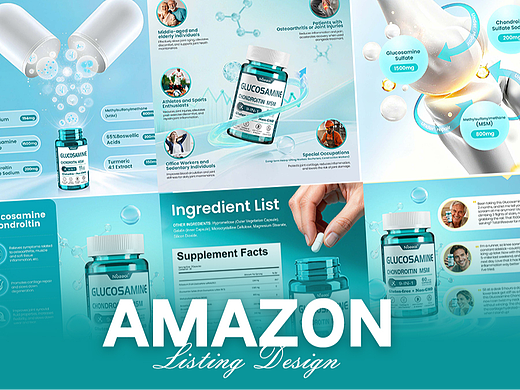 美容与个护 软骨素-Amazon亚马逊主副图A+设计案例