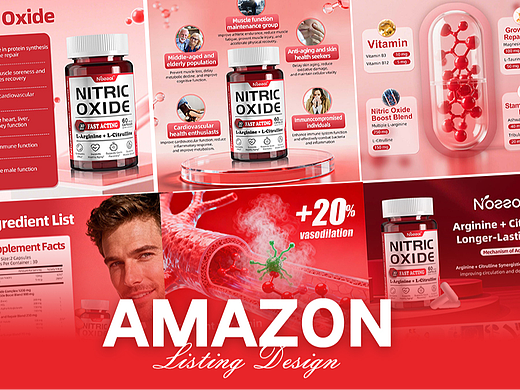 美容与个护 一氧化氮 -Amazon亚马逊主副图A+设计案例