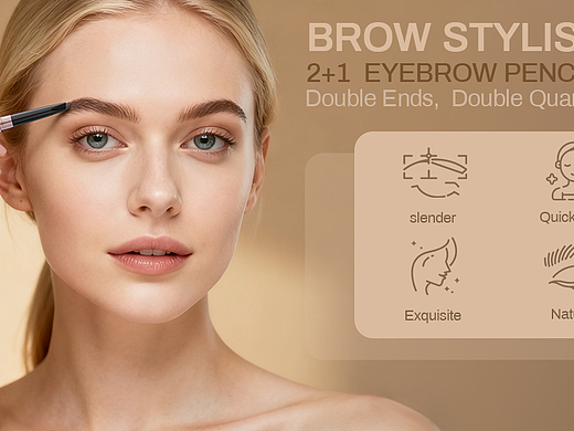 结合AI人物场景设计画笔眉笔产品亚马逊主图