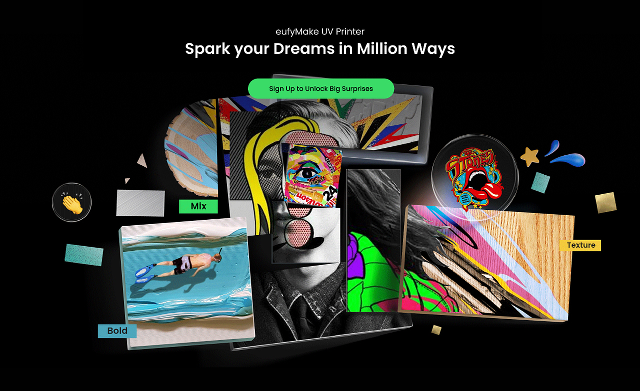 eufy Make UV打印机（图ZMzk5NTI5MzU2） - 海报 - 站酷设计师曼纳创意原创素材 - 站酷ZCOOL