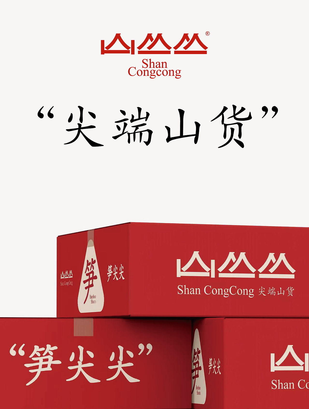 山丛丛品牌笋尖尖食品农产品食材包装VI设计展会视觉