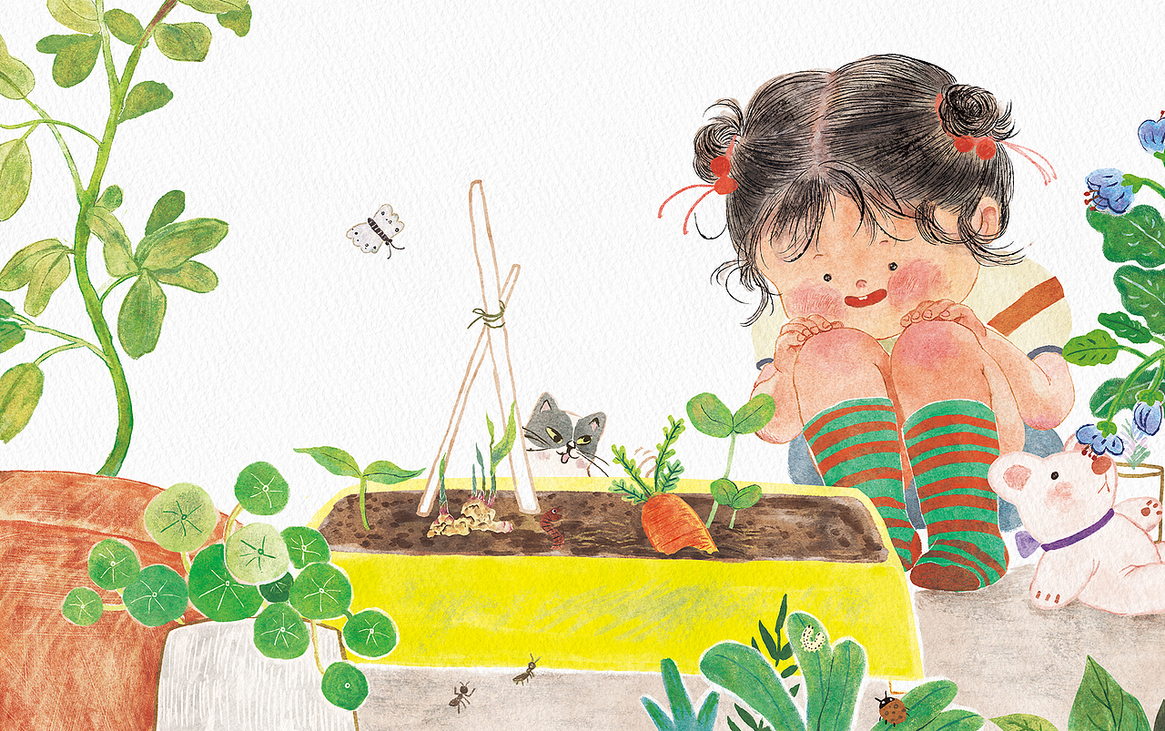 🍅老式小孩的超治愈的花园生活插画!🌱🌸