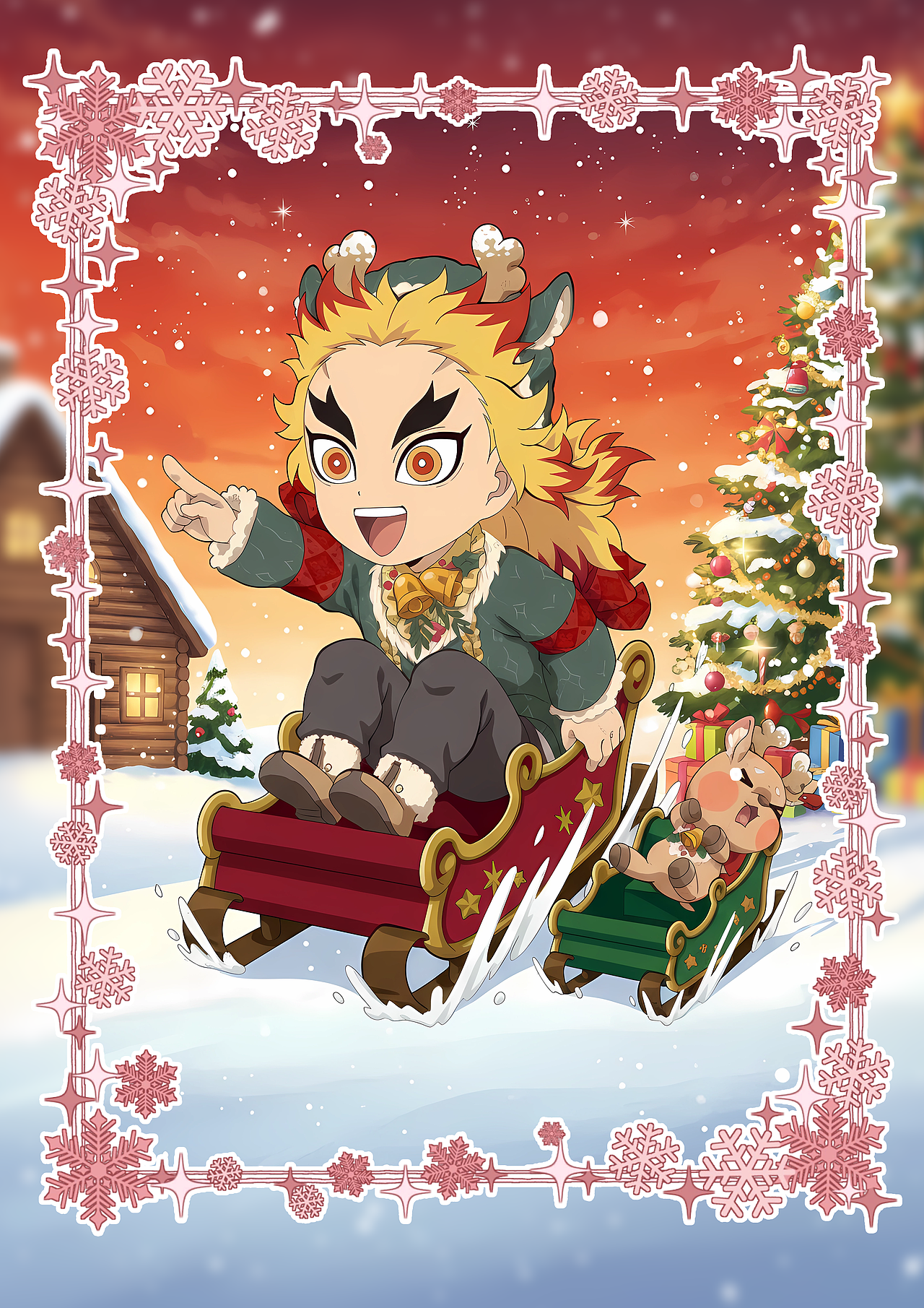 鬼灭之刃25年圣诞节人物立绘