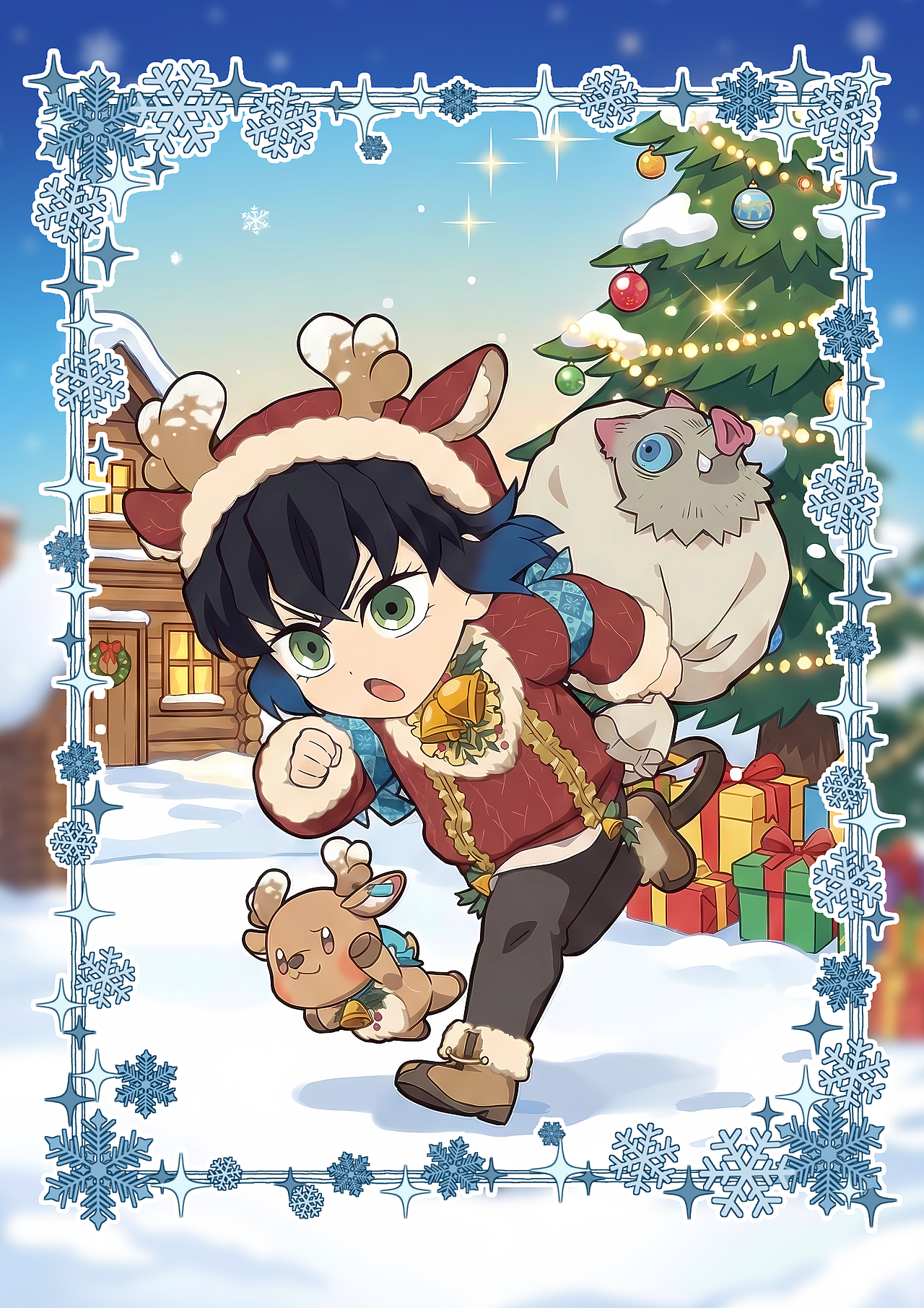 鬼灭之刃25年圣诞节人物立绘