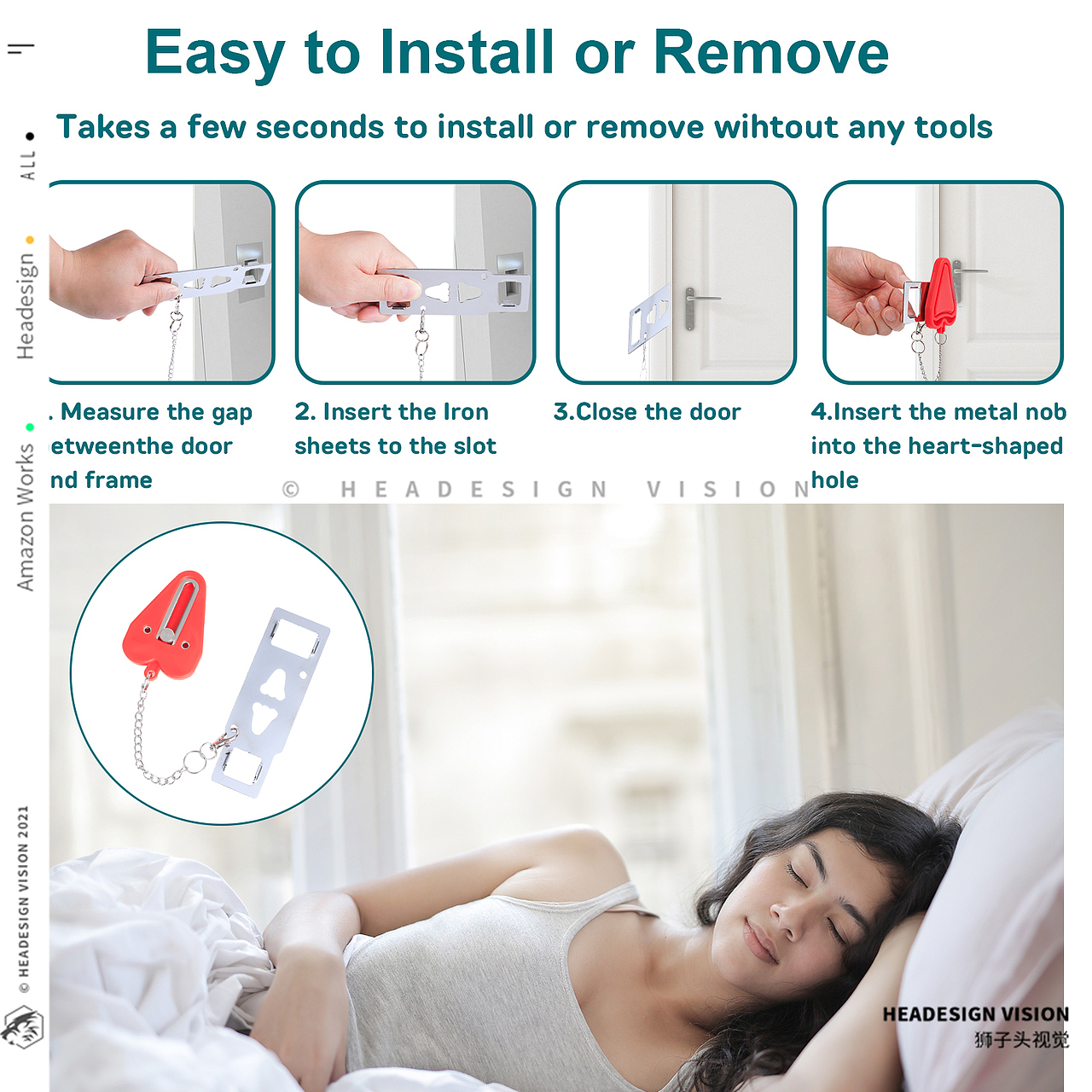 门锁产品拍摄_主图设计_A+页面-狮子头视觉（图ZMzk5NTk1MzA0） - 电商 - 站酷设计师亚马逊主图设计原创素材 - 站酷ZCOOL