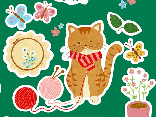 狸花猫贴纸 原创