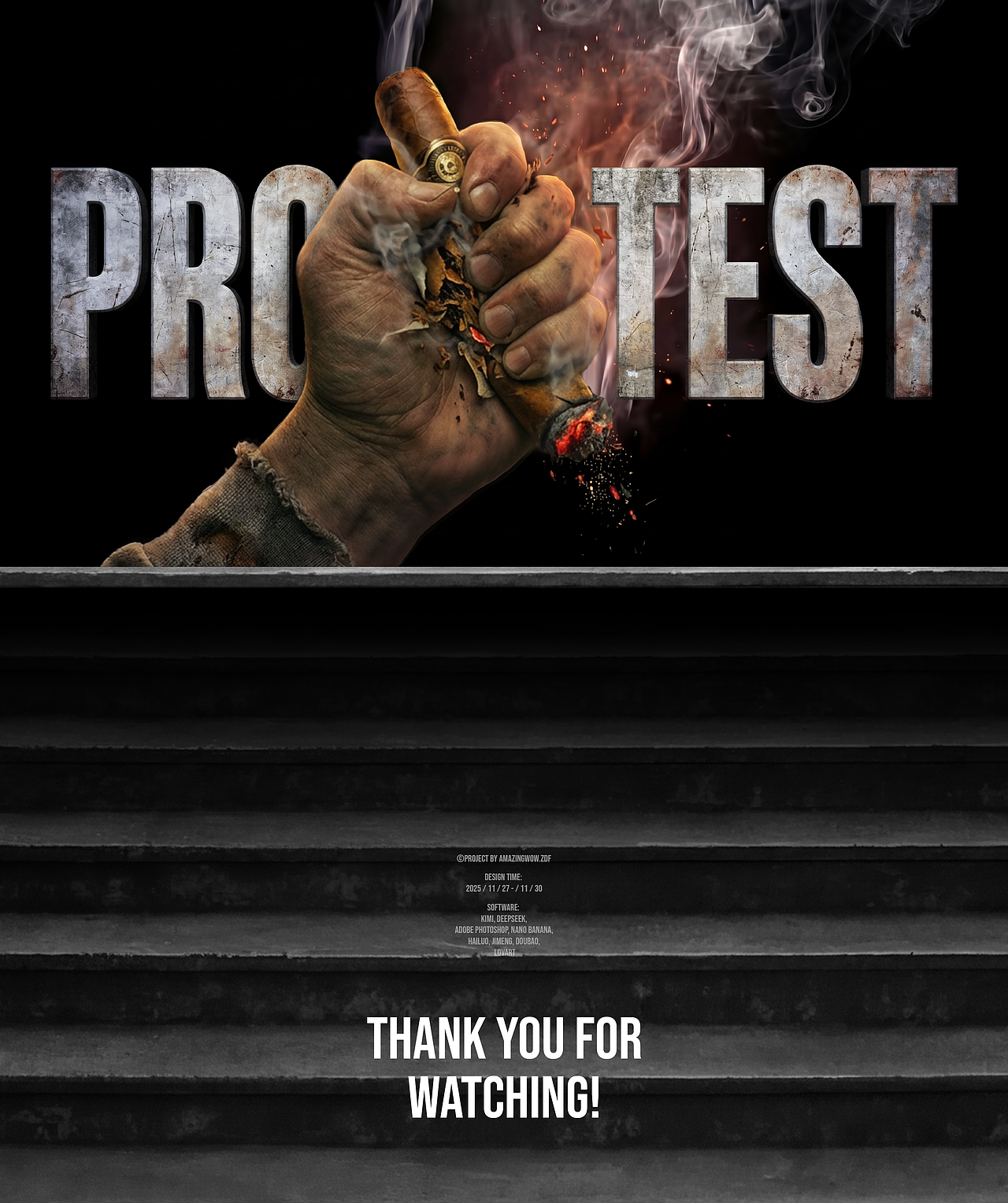 《PROTEST反抗》捏碎权力 #Vol.61(图ZMzk5NjE5NDAw) - AI作品 - 站酷设计师张详情电商全案原创素材 - 站酷ZCOOL