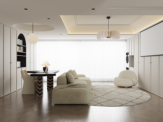 现代轻法式全屋装修效果图