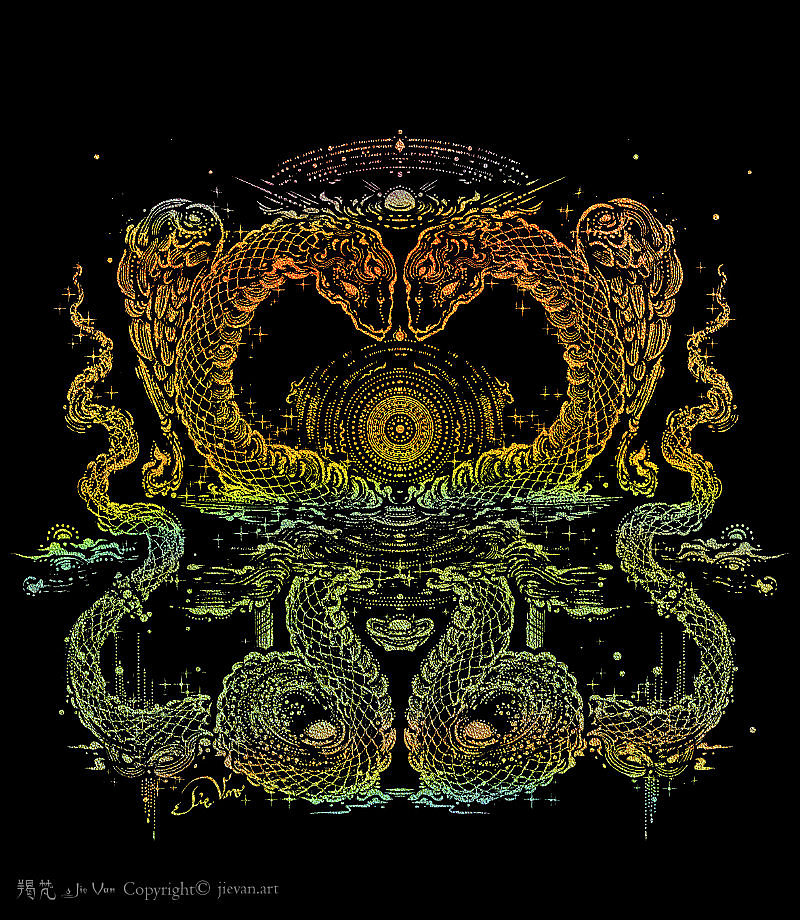 金描幻獸-【蛇】系列作（图ZMzk5NjQwMDEy） - 艺术插画 - 站酷设计师羯梵原创素材 - 站酷ZCOOL