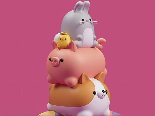 卡通动物建模渲染