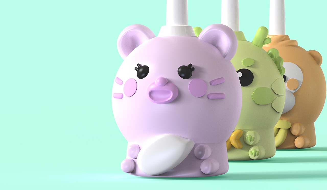 十二生肖卡通动物儿童牙刷设计（图ZMzk5NjQ2MzUy） - 生活用品 - 站酷设计师牙刷牙具设计原创素材 - 站酷ZCOOL