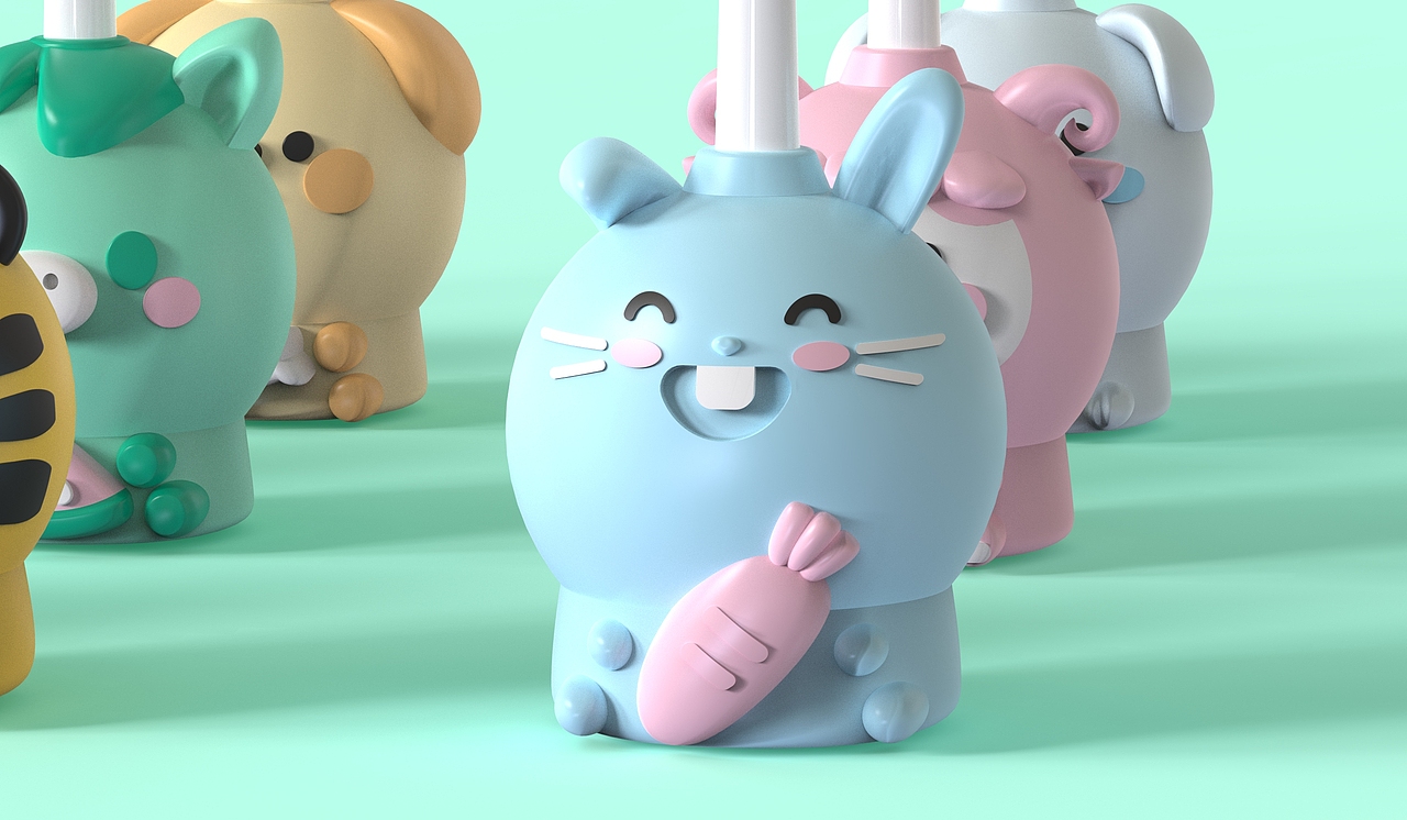 十二生肖卡通动物儿童牙刷设计（图ZMzk5NjQ2MzY0） - 生活用品 - 站酷设计师牙刷牙具设计原创素材 - 站酷ZCOOL