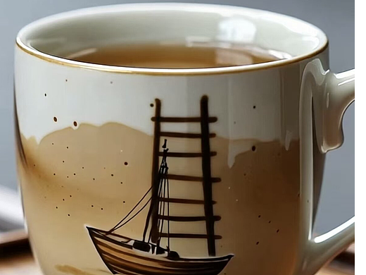 一个咖啡色杯子