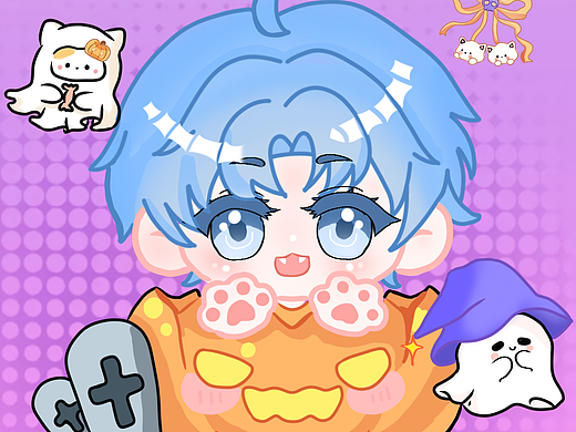 萬圣節(jié)Q版人物（個人主頁-ZNzI4NjAyNzI=） - 創(chuàng)作習(xí)作 - 站酷設(shè)計師南宮謹原創(chuàng)素材 - 站酷ZCOOL