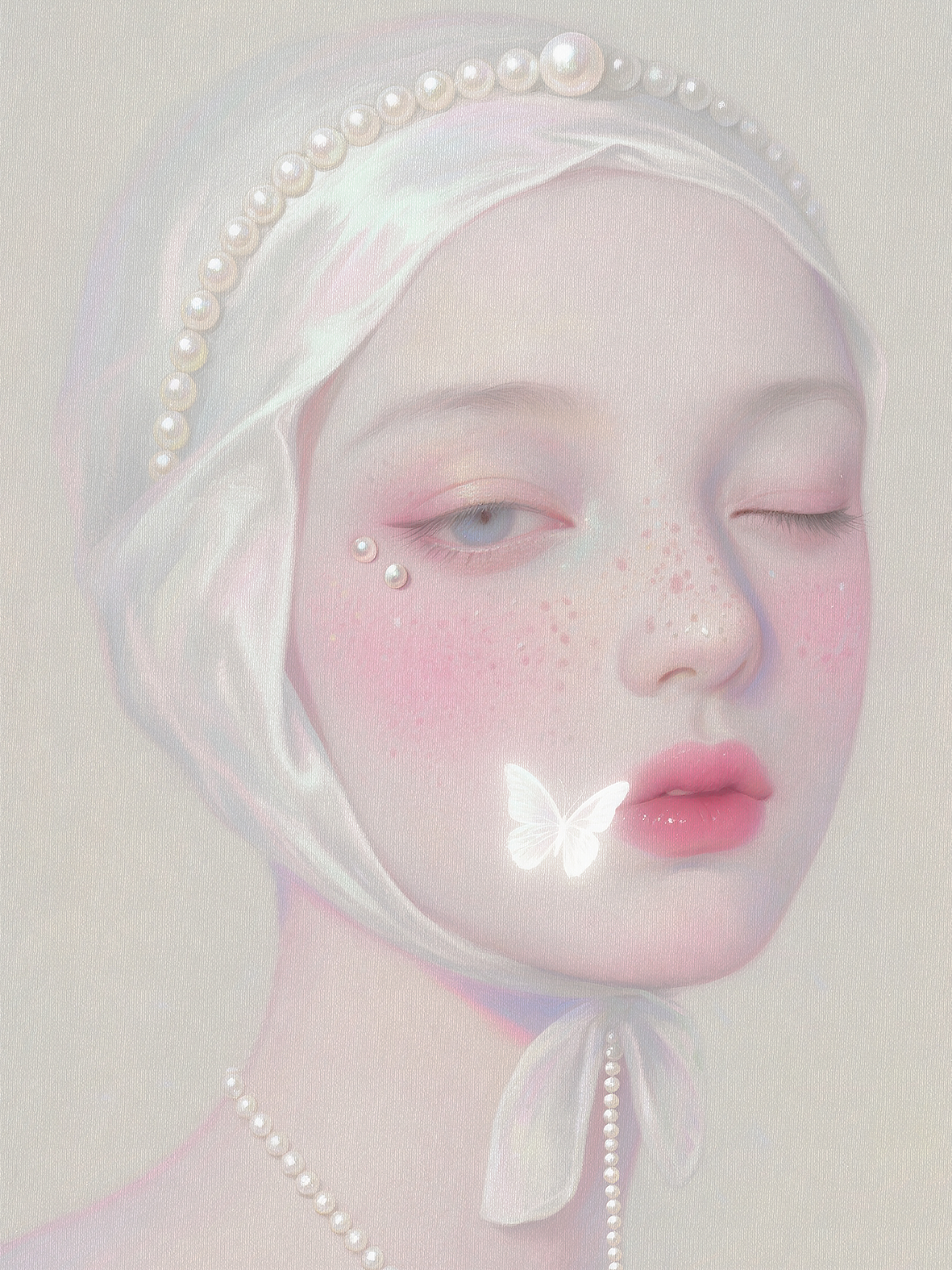 女王和光之蝶（真丝绢）