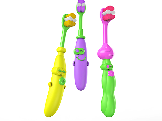 卡通果蔬儿童万马牙刷设计