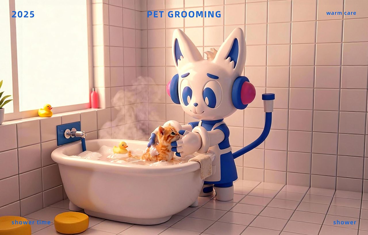 溪溪宠物洗护IP设计