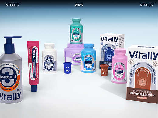整点彩蛋xVITALLY宠物营养补充剂包装视觉设计