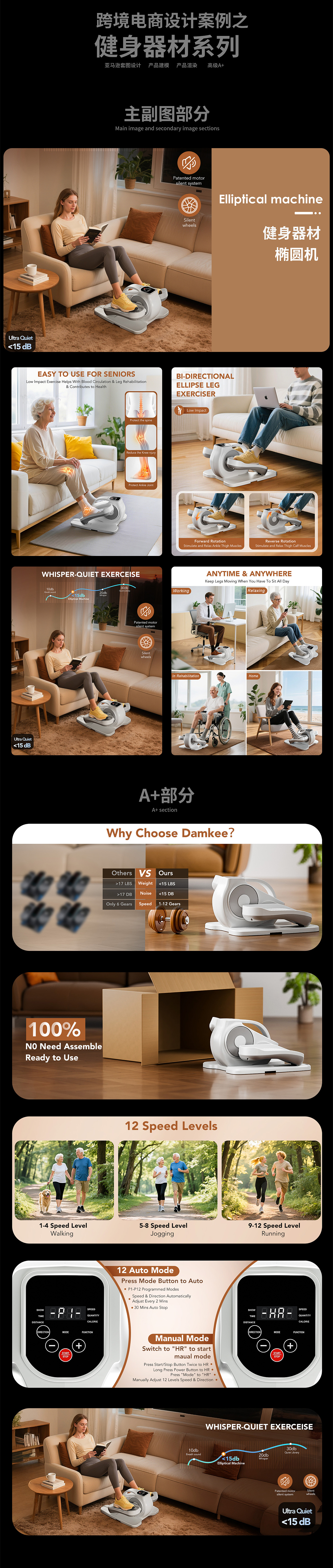 💠近期亚马逊产品的主幅图设计 | 健身椭圆机（图ZMzk5NzAyMDc2） - 其他网页 - 站酷设计师wykl651原创素材 - 站酷ZCOOL