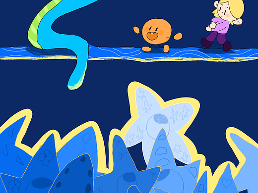 最近画的蓝色系插画