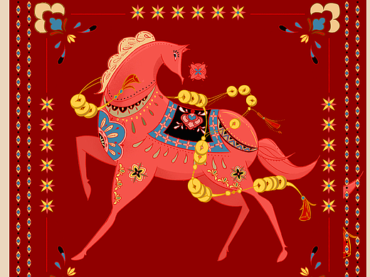 马年国风装饰插画