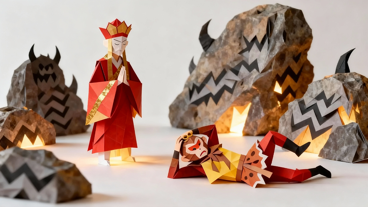 你没见过的立体折纸艺术版西游记-AIMV 云宫讯音（图ZMzk5NzEwMDIw） - AI作品 - 站酷设计师AI音乐动画Jacky原创素材 - 站酷ZCOOL