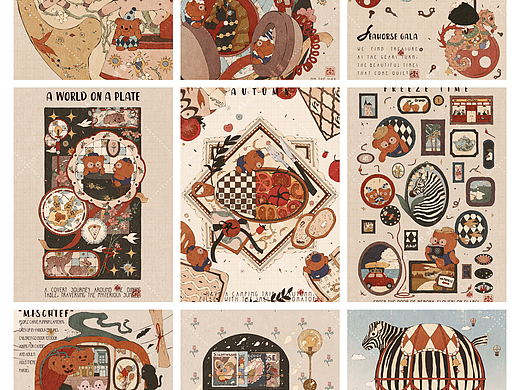 浪漫的秋冬气息|秋日系列插画