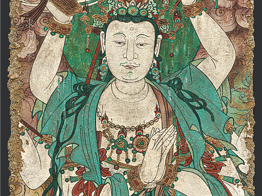 东白：毗卢寺壁画现状摹写技法之《摩利支天菩萨》