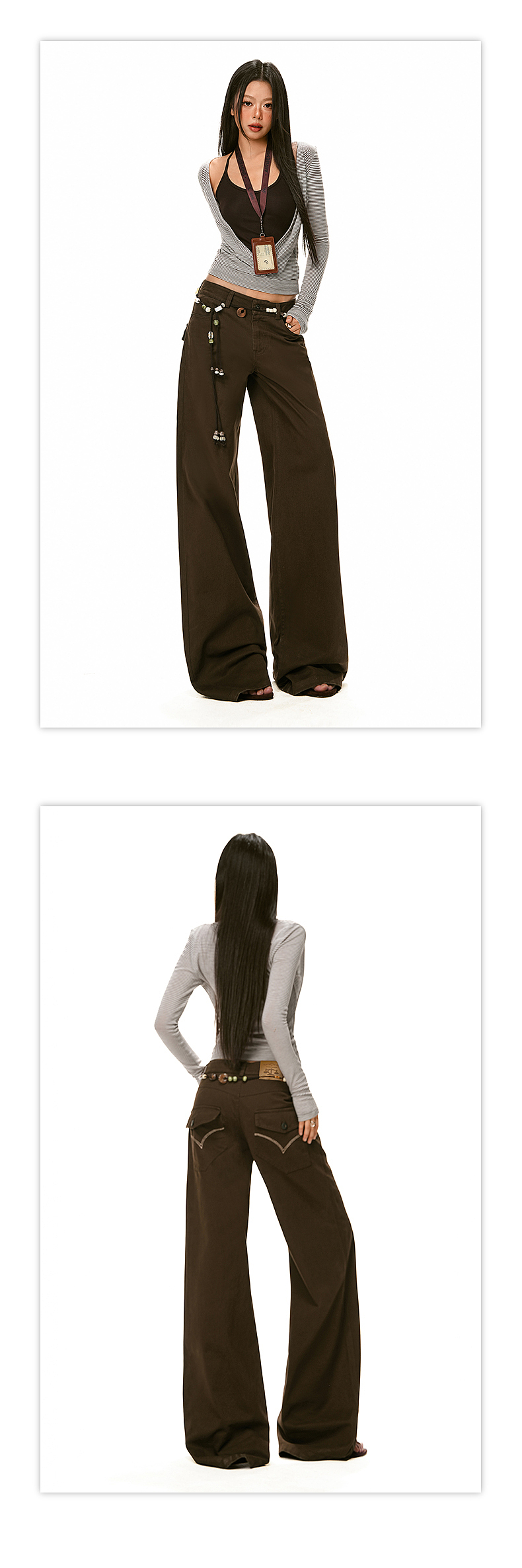 美式休闲女裤详情页排版美式lookbook美式海报拼图