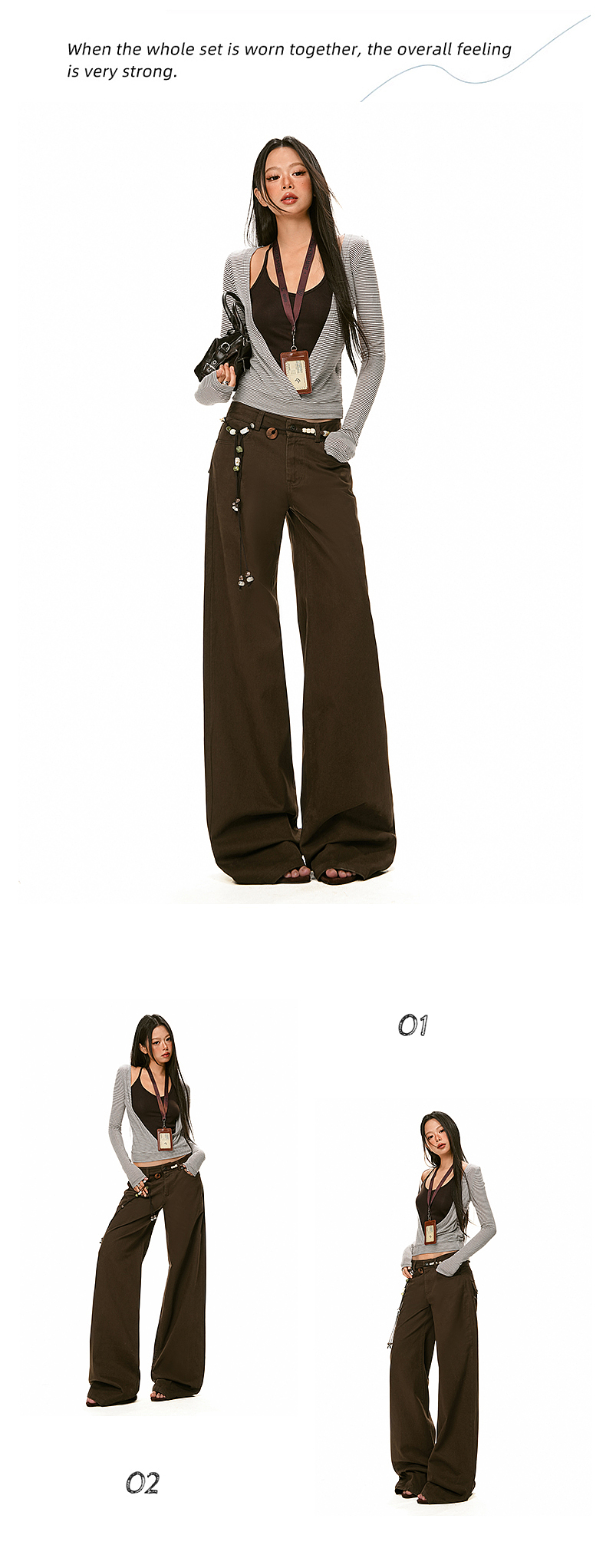 美式休闲女裤详情页排版美式lookbook美式海报拼图