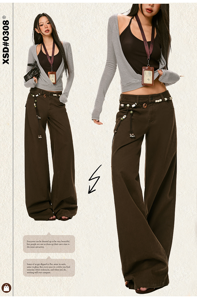 美式休闲女裤详情页排版美式lookbook美式海报拼图