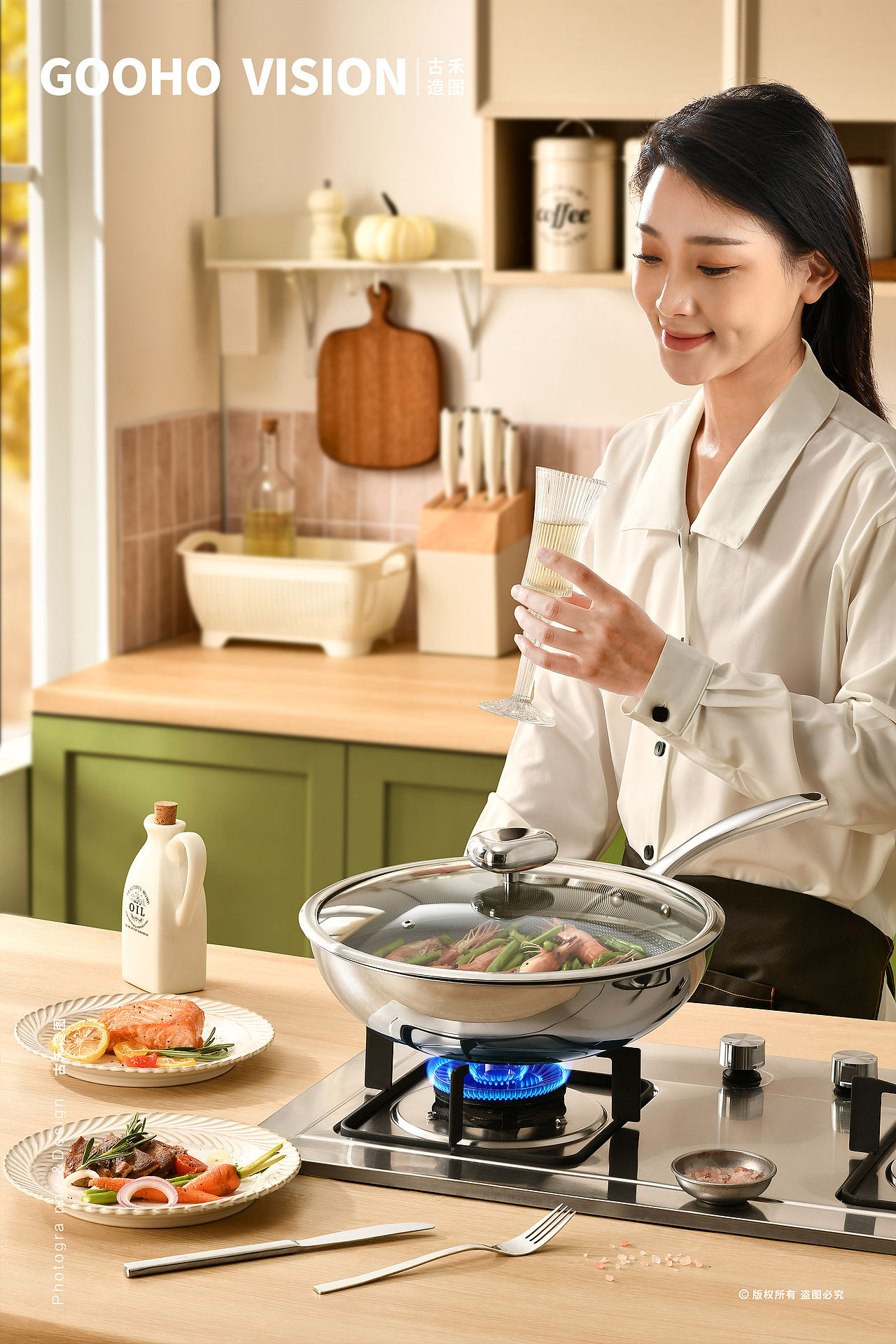 镜面钛锅炒锅丨古禾造图 GOOHO VISION（图ZMzk5NzI3Nzcy） - 产品摄影 - 站酷设计师古禾造图原创素材 - 站酷ZCOOL