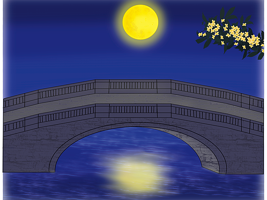 月夜石桥